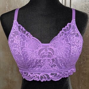 Purple lace bralette - Size XLarge